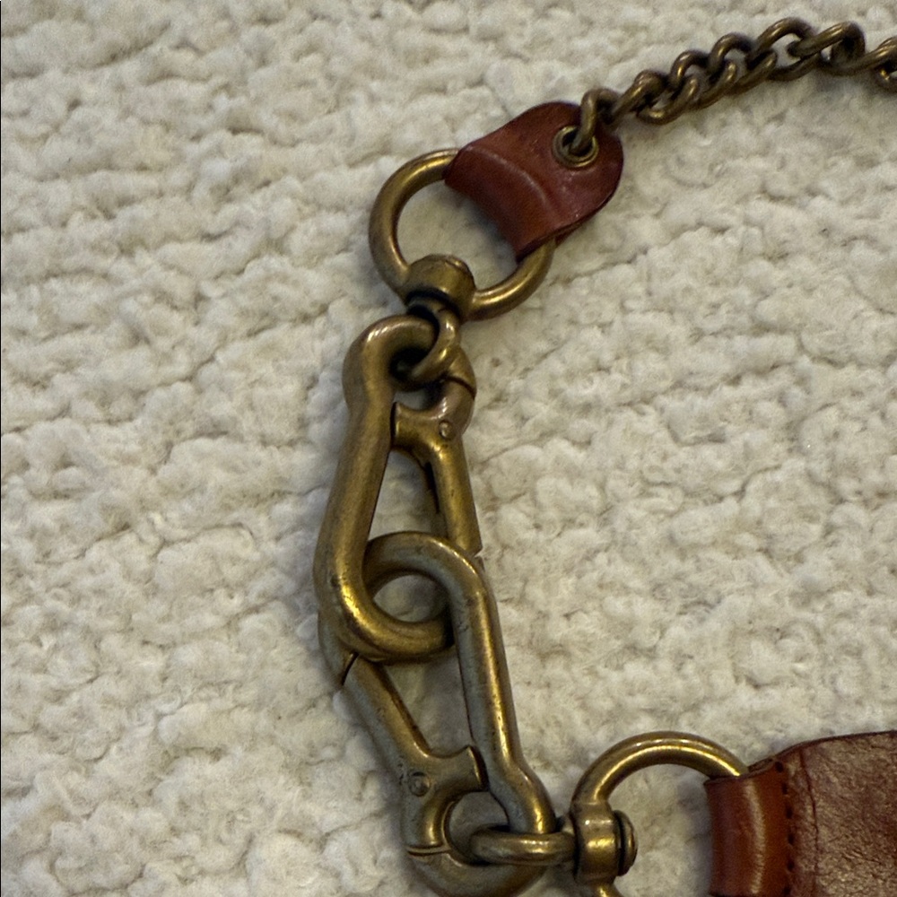 DSQUARED Brass and Leather Chain for jeans - Picture 3 of 4